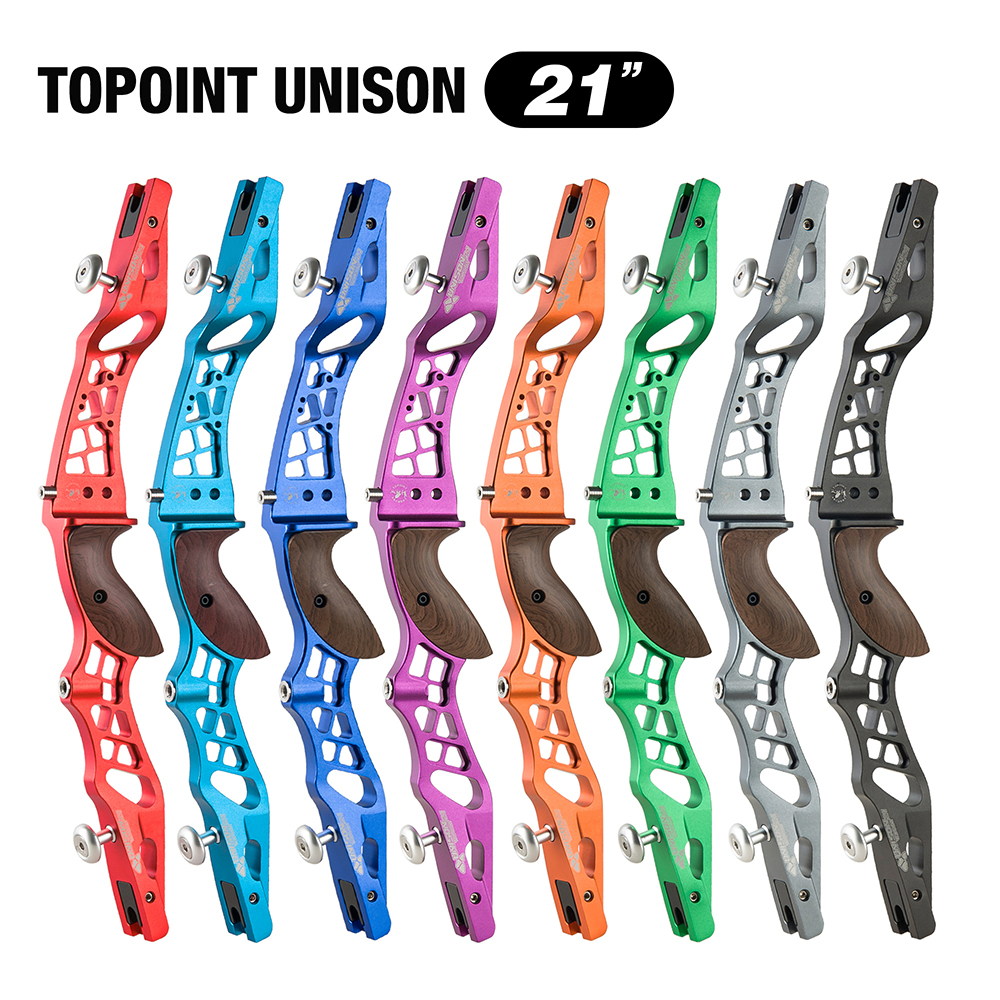TOPOINTARCHERY UNISON 21 Inch ILF Recurve Bow for Competition Target Shooting Aluminum CNC Milling Recurve Bow Riser Right Handed ILF Device for Arche