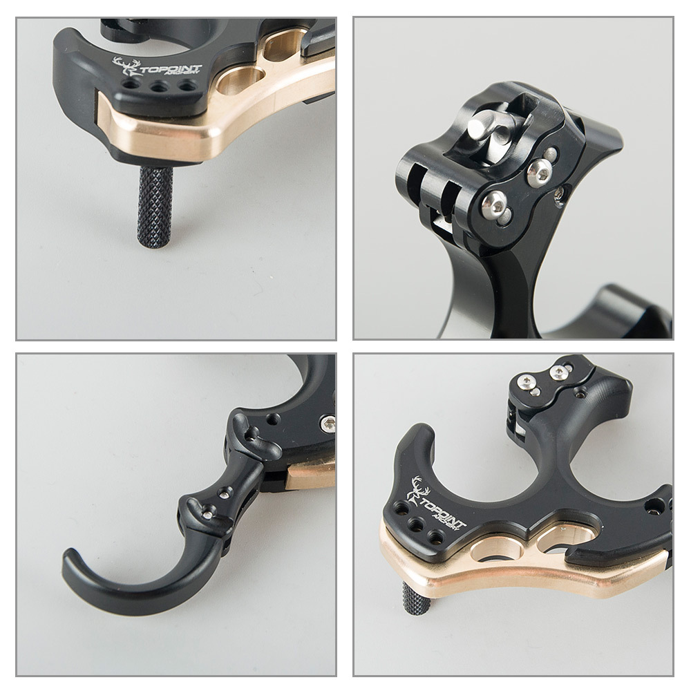 TOPOINT ARCHERY TP462 Back Tension Bow Release3 or 4 Finger Aluminum Release Aid Automatic Archery Caliper for Target Compound Bow