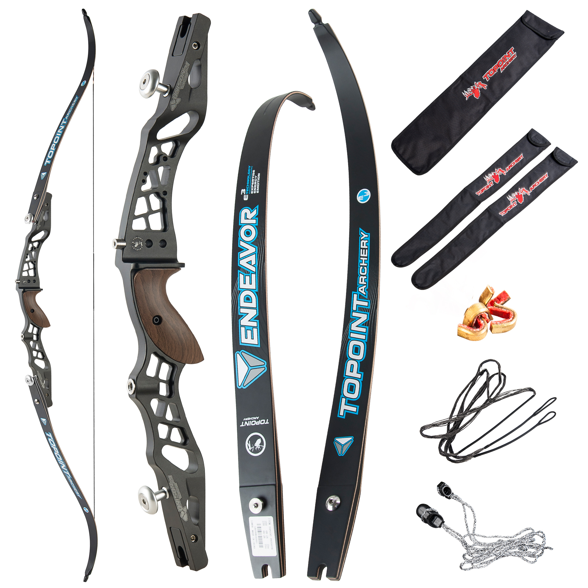 TOPOINT ARCHERY 62" Recurve bow Set Beginners,Youth&Kids,Young Teens Bow,CNC milling Unison 21 Risers and Endeavor 66"/16lbs ILF Limbs,Takedown Recurv