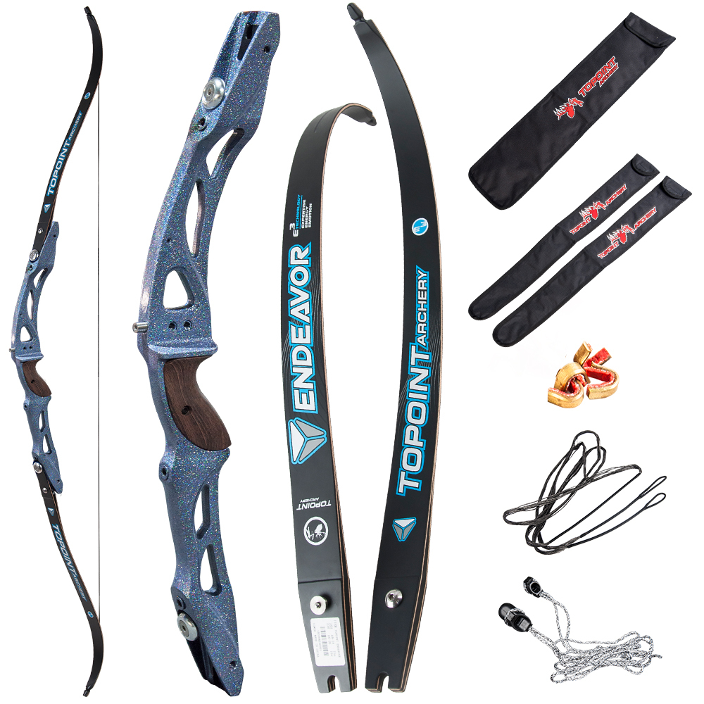 TOPOINT ARCHERY Endeavor Recurve Bow Package Adult Archery Competition Athletic Bow Target Recurve Bow ILF Limbs, String,Right Handed