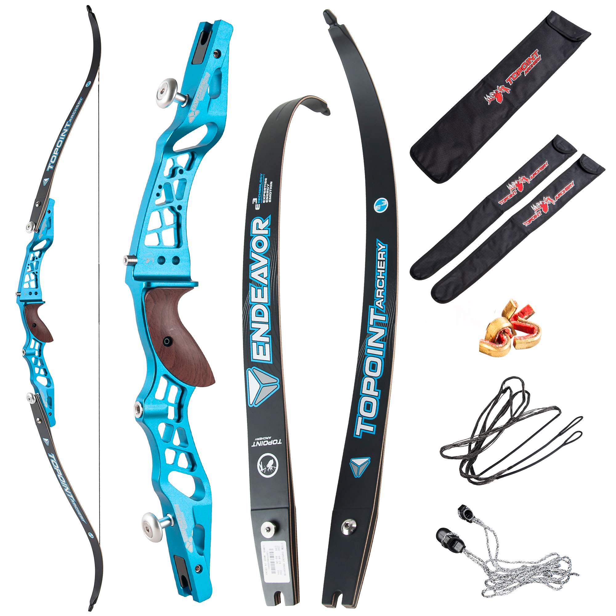 TOPOINT ARCHERY 62" Recurve bow Set Beginners,Youth&Kids,Young Teens Bow,CNC milling Unison 21 Risers and Endeavor 66"/16lbs ILF Limbs,Takedown Recurv