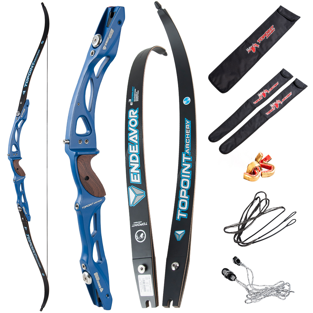 TOPOINT ARCHERY Endeavor Recurve Bow Package Adult Archery Competition Athletic Bow Target Recurve Bow ILF Limbs, String,Right Handed