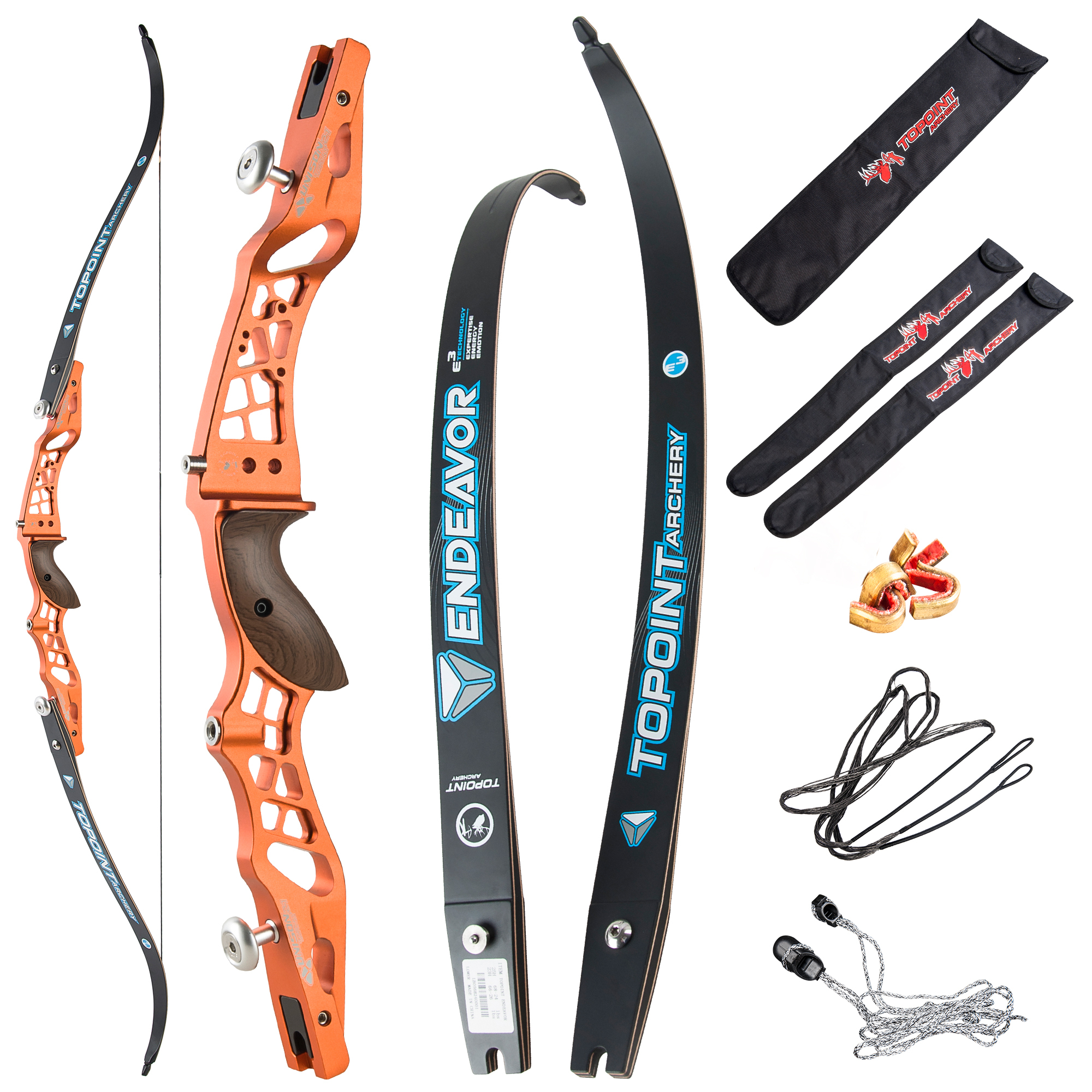 TOPOINT ARCHERY 62" Recurve bow Set Beginners,Youth&Kids,Young Teens Bow,CNC milling Unison 21 Risers and Endeavor 66"/16lbs ILF Limbs,Takedown Recurv