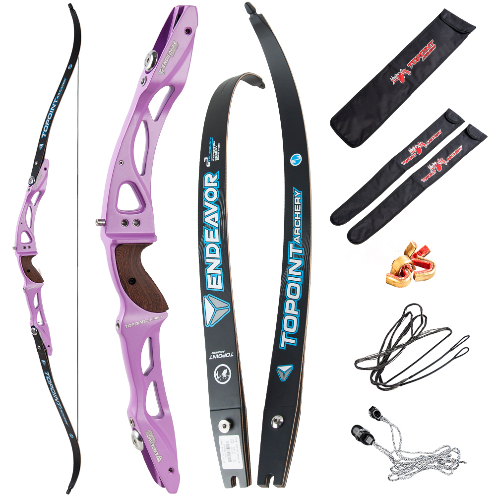 TOPOINT ARCHERY Endeavor Recurve Bow Package Adult Archery Competition Athletic Bow Target Recurve Bow ILF Limbs, String,Right Handed