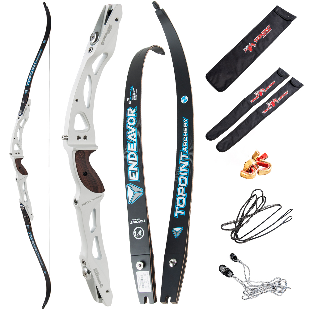 TOPOINT ARCHERY Endeavor Recurve Bow Package Adult Archery Competition Athletic Bow Target Recurve Bow ILF Limbs, String,Right Handed