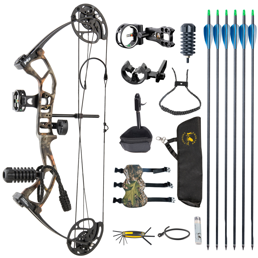 TOPOINT ARCHERY M2 Junior Compound Bow Set Beginners,Youth&Kids Bow Women Bow 17"-27" Draw Length,10-40Lbs Draw Weight,290fps IBO, Limbs Made in USA,B
