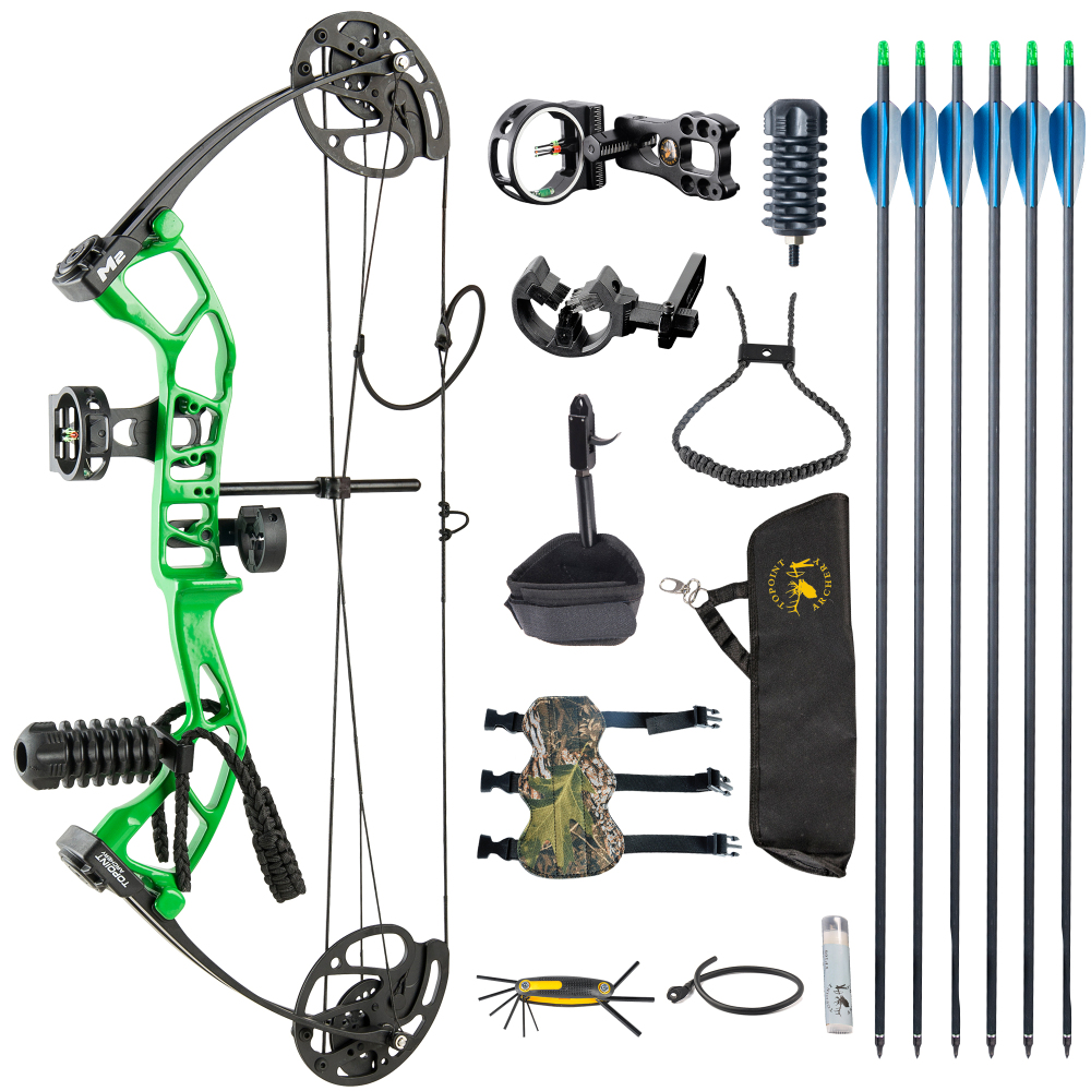 TOPOINT ARCHERY M2 Junior Compound Bow Set Beginners,Youth&Kids Bow Women Bow 17"-27" Draw Length,10-40Lbs Draw Weight,290fps IBO, Limbs Made in USA,B