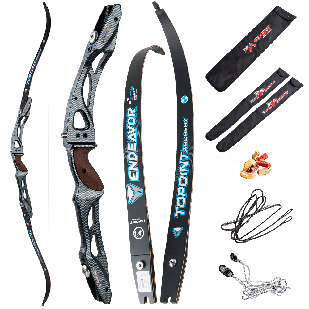 TOPOINT ARCHERY Endeavor Recurve Bow Package Adult Archery Competition Athletic Bow Target Recurve Bow ILF Limbs, String,Right Handed