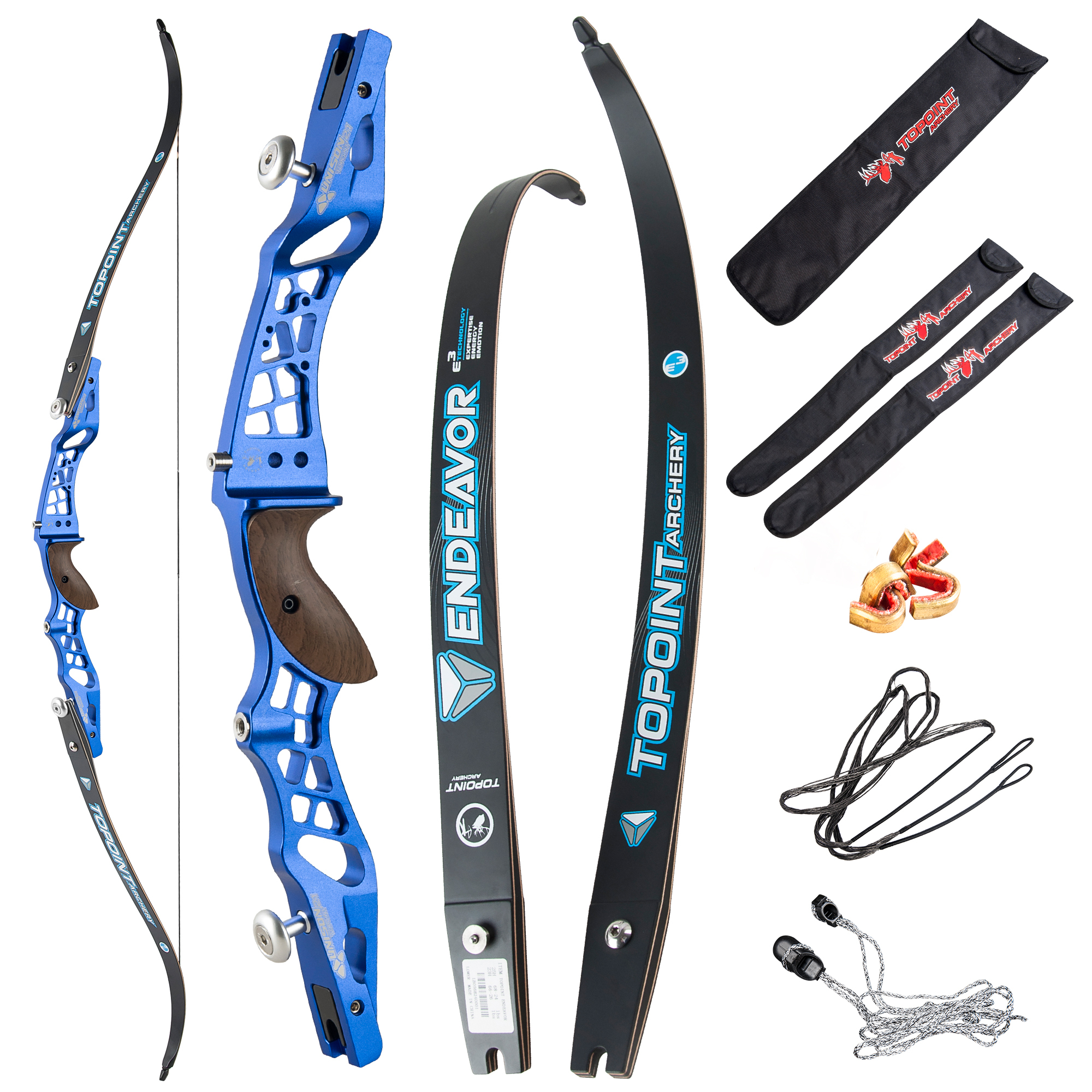 TOPOINT ARCHERY 62" Recurve bow Set Beginners,Youth&Kids,Young Teens Bow,CNC milling Unison 21 Risers and Endeavor 66"/16lbs ILF Limbs,Takedown Recurv
