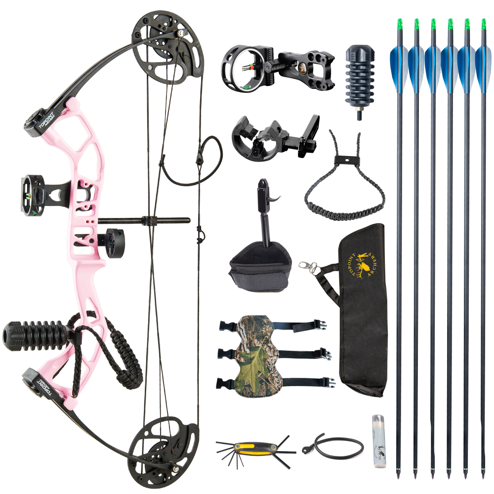 TOPOINT ARCHERY M2 Junior Compound Bow Set Beginners,Youth&Kids Bow Women Bow 17"-27" Draw Length,10-40Lbs Draw Weight,290fps IBO, Limbs Made in USA,B