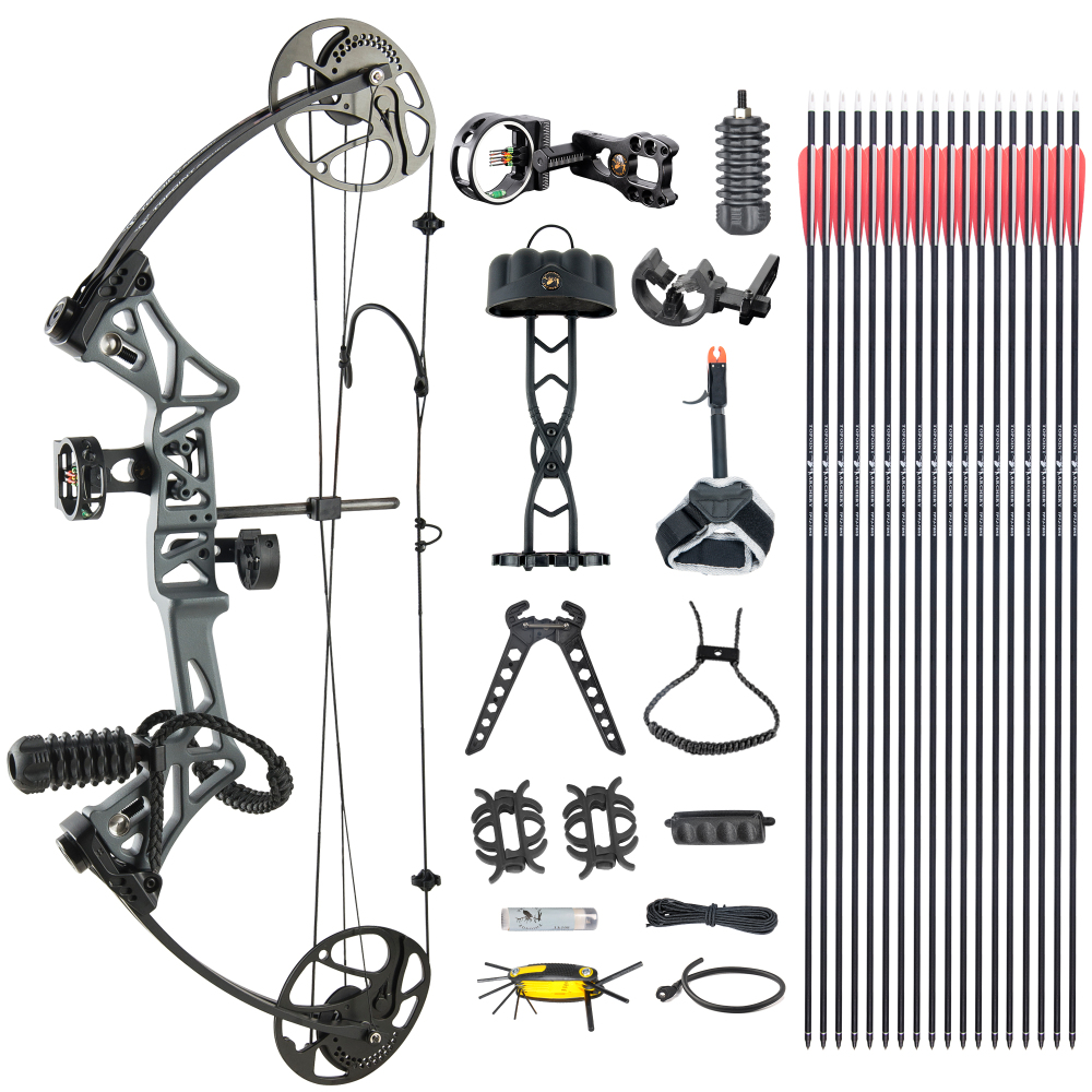 TOPOINT ARCHERY M1 Compound Bow Package , 19"-30" Draw Length,19-70Lbs Draw Weight,320fps IBO LIMBS MADE IN USA