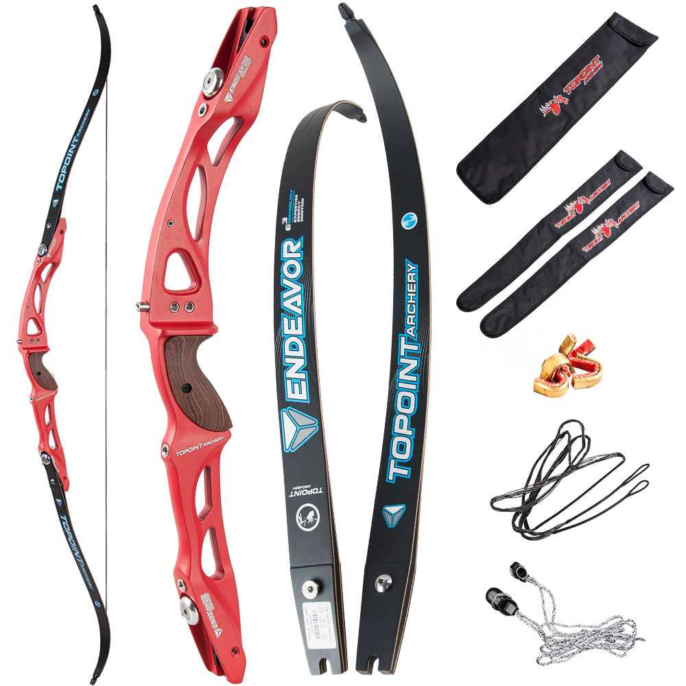 TOPOINT ARCHERY Endeavor Recurve Bow Package Adult Archery Competition Athletic Bow Target Recurve Bow ILF Limbs, String,Right Handed