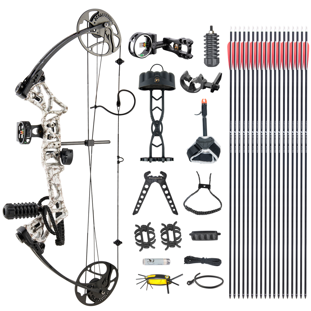 TOPOINT ARCHERY M1 Compound Bow Package , 19"-30" Draw Length,19-70Lbs Draw Weight,320fps IBO LIMBS MADE IN USA