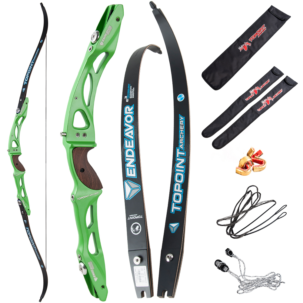 TOPOINT ARCHERY Endeavor Recurve Bow Package Adult Archery Competition Athletic Bow Target Recurve Bow ILF Limbs, String,Right Handed