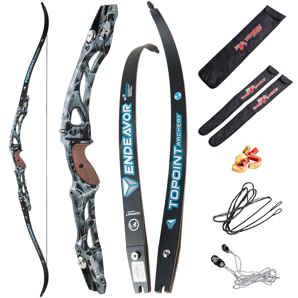 TOPOINT ARCHERY Endeavor Recurve Bow Package Adult Archery Competition Athletic Bow Target Recurve Bow ILF Limbs, String,Right Handed