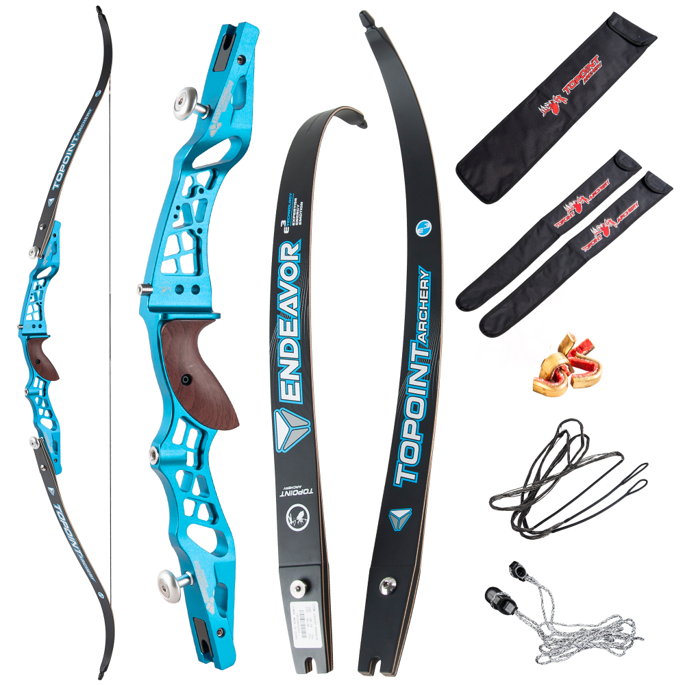 TOPOINT ARCHERY 62" Recurve bow Set Beginners,Youth&Kids,Young Teens Bow,CNC milling Unison 21 Risers and Endeavor 66"/16lbs ILF Limbs,Takedown Recurv