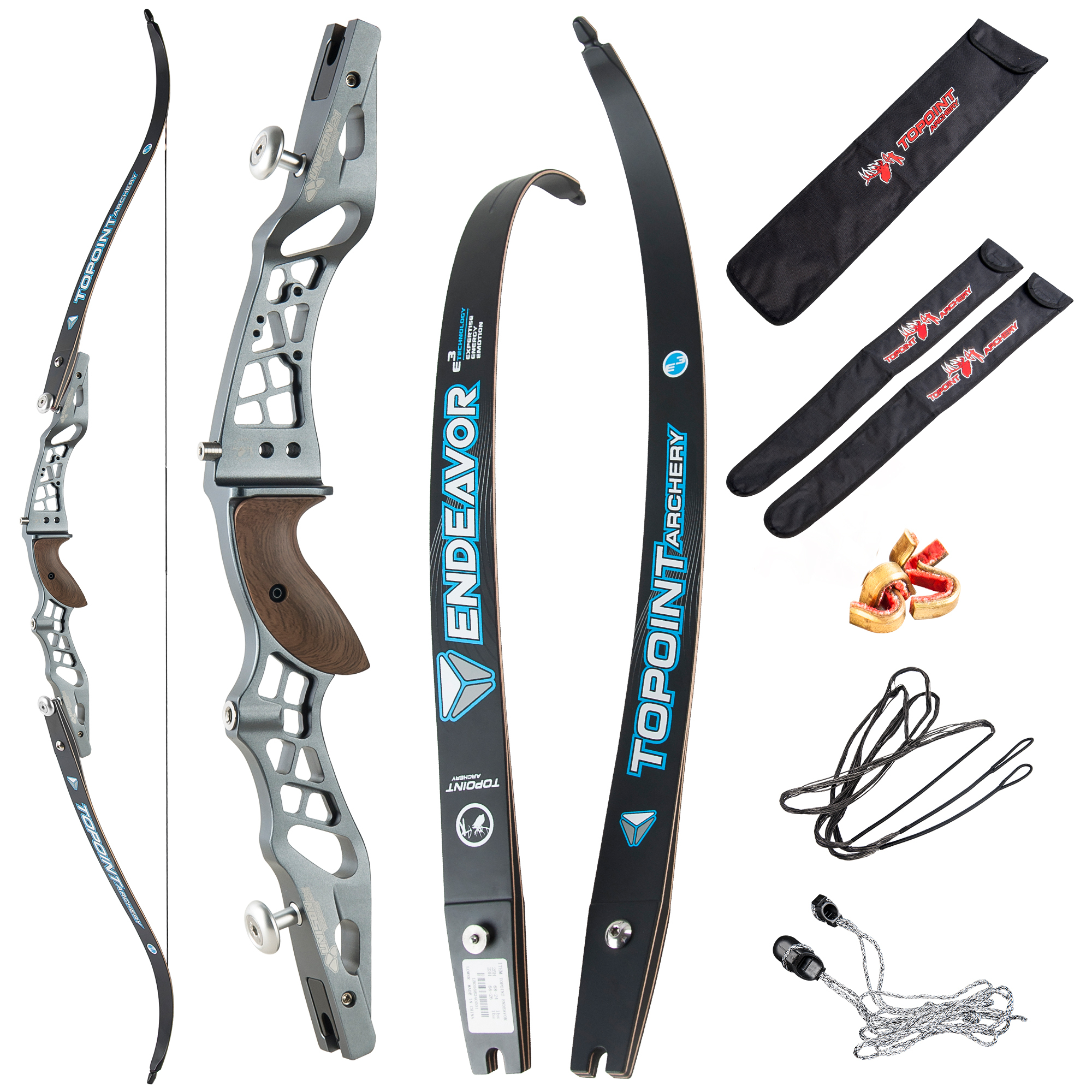 TOPOINT ARCHERY 62" Recurve bow Set Beginners,Youth&Kids,Young Teens Bow,CNC milling Unison 21 Risers and Endeavor 66"/16lbs ILF Limbs,Takedown Recurv