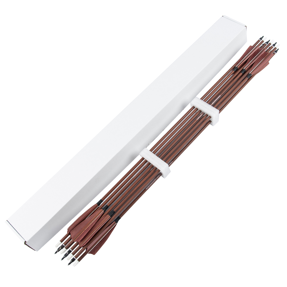 TOPOINT ARCHERY Turkey Feather Wooden Camo Arrows 31 inch