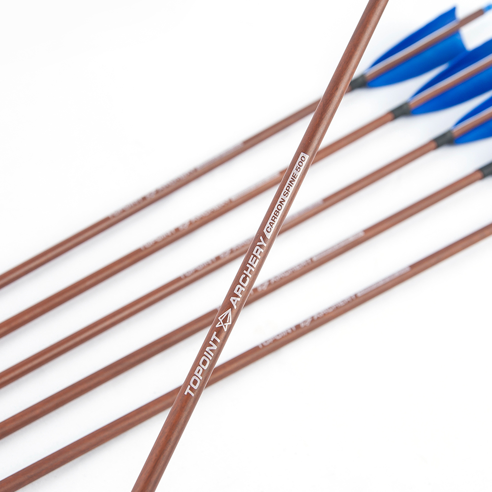 TOPOINT ARCHERY Turkey Feather Wooden Camo Arrows 31 inch