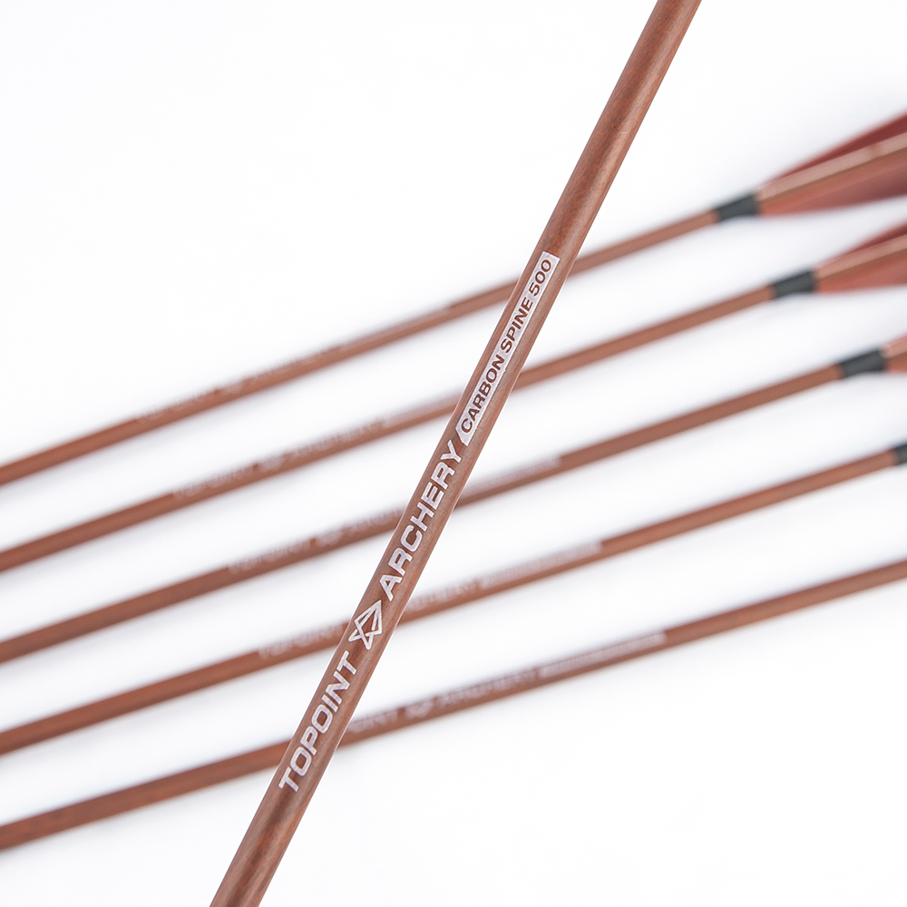 TOPOINT ARCHERY Turkey Feather Wooden Camo Arrows 31 inch