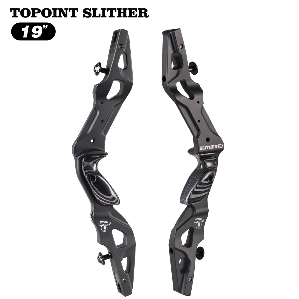 TOPOINT ARCHERY SLITHER 19" Recurve Bow Riser Aluminum CNC Machining Bow Riser American Hunting Bow Handle Right Handed for Archery Bow Hunting Target