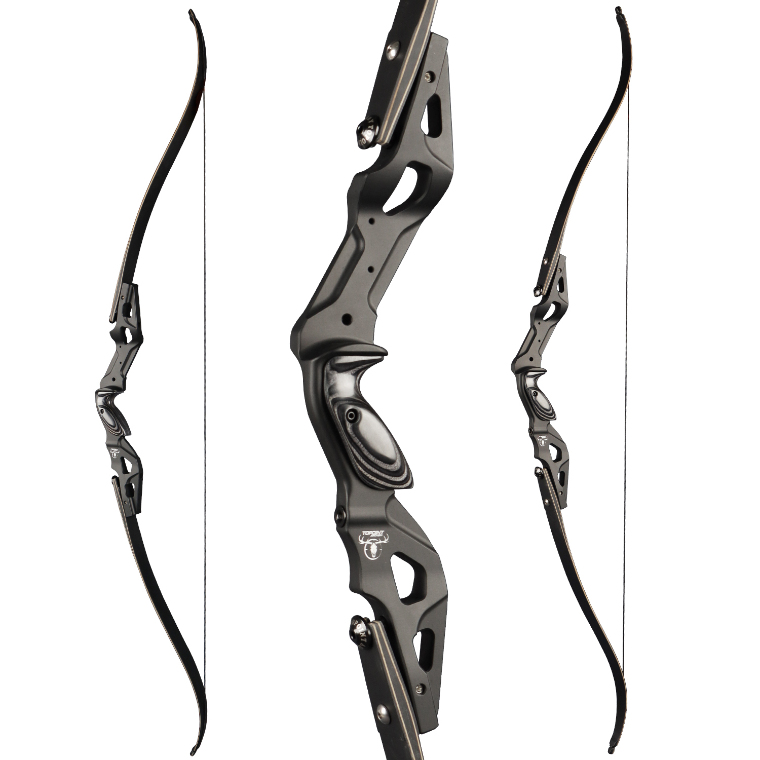 TOPOINT ARCHERY SLITHER 17" Recurve Bow Riser Aluminum CNC Machining Bow Riser American Hunting Bow Handle Right Handed for Archery Bow Hunting Target