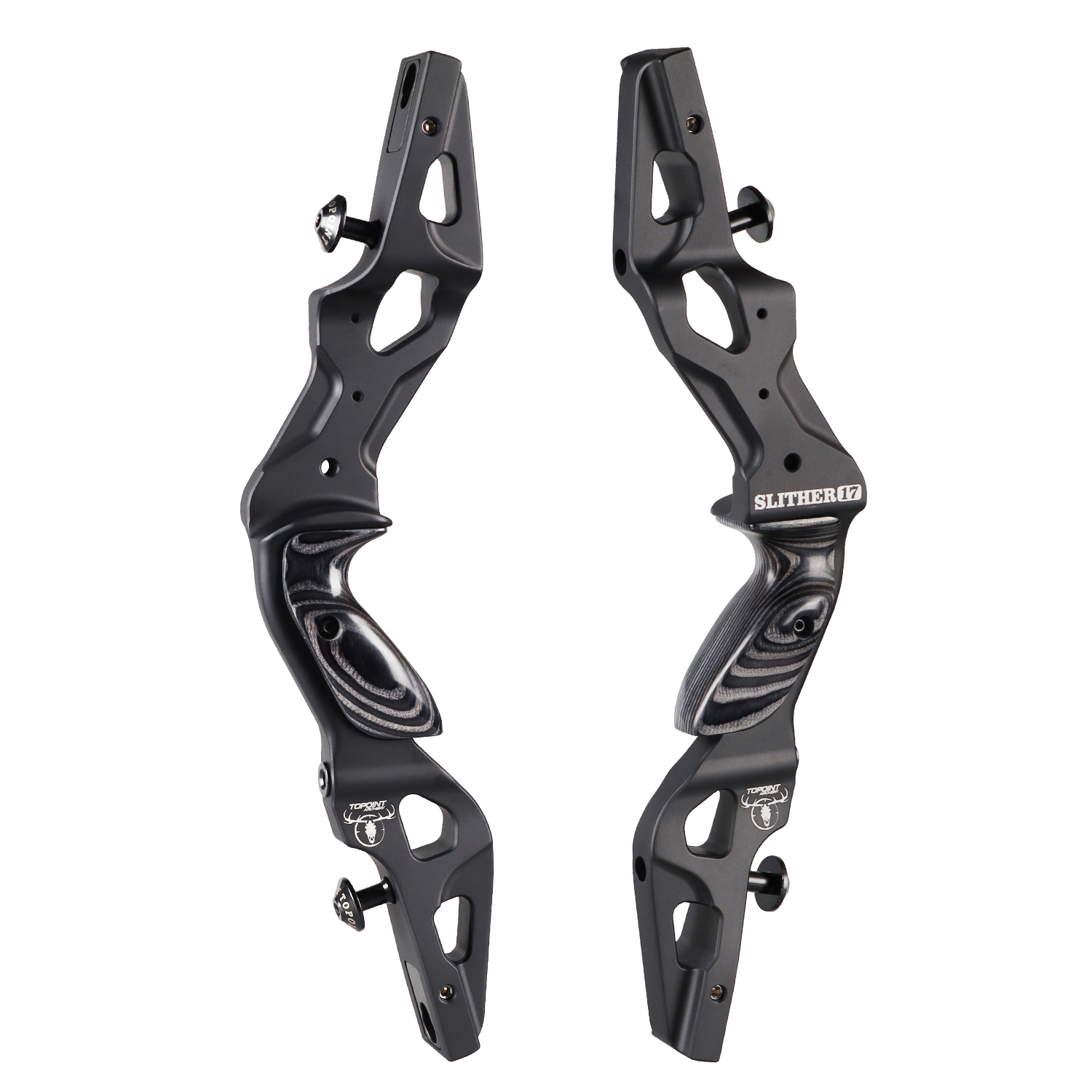 TOPOINT ARCHERY SLITHER 17" Recurve Bow Riser Aluminum CNC Machining Bow Riser American Hunting Bow Handle Right Handed for Archery Bow Hunting Target