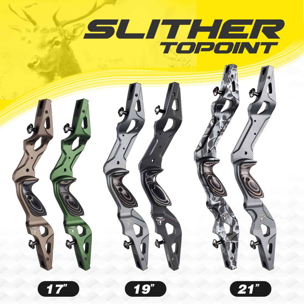 TOPOINT ARCHERY SLITHER 21" Recurve Bow Riser Aluminum CNC Machining Bow Riser American Hunting Bow Handle Right Handed for Archery Bow Hunting Target