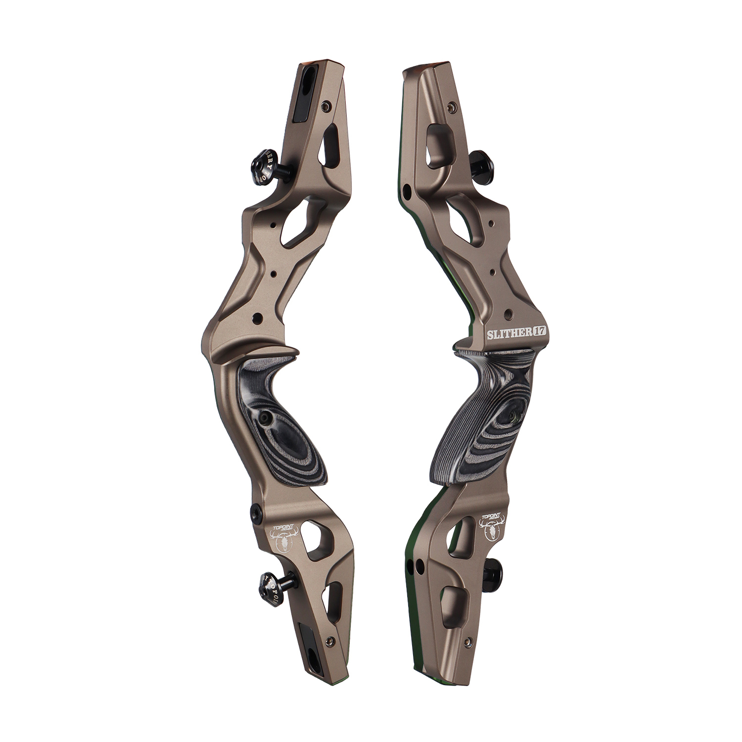 TOPOINT ARCHERY SLITHER 17" Recurve Bow Riser Aluminum CNC Machining Bow Riser American Hunting Bow Handle Right Handed for Archery Bow Hunting Target