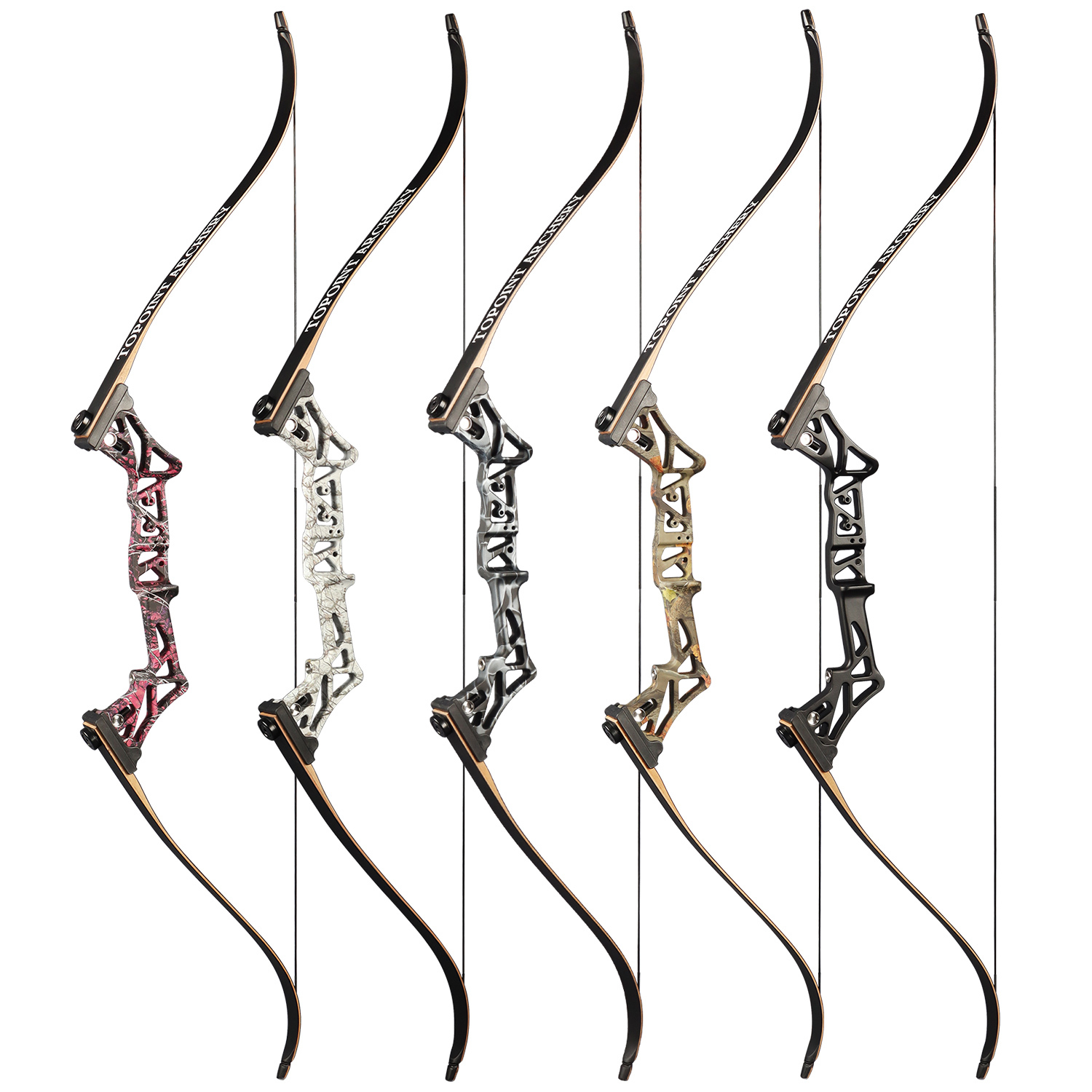 TOPOINT ARCHERY R3 Hunting Recurve Bow and Arrows for Adults,Takedown Recurve Bow Package,Ready to Shoot Archery Kit,40lbs,45lbs,50lbs / Black,Ghost,C