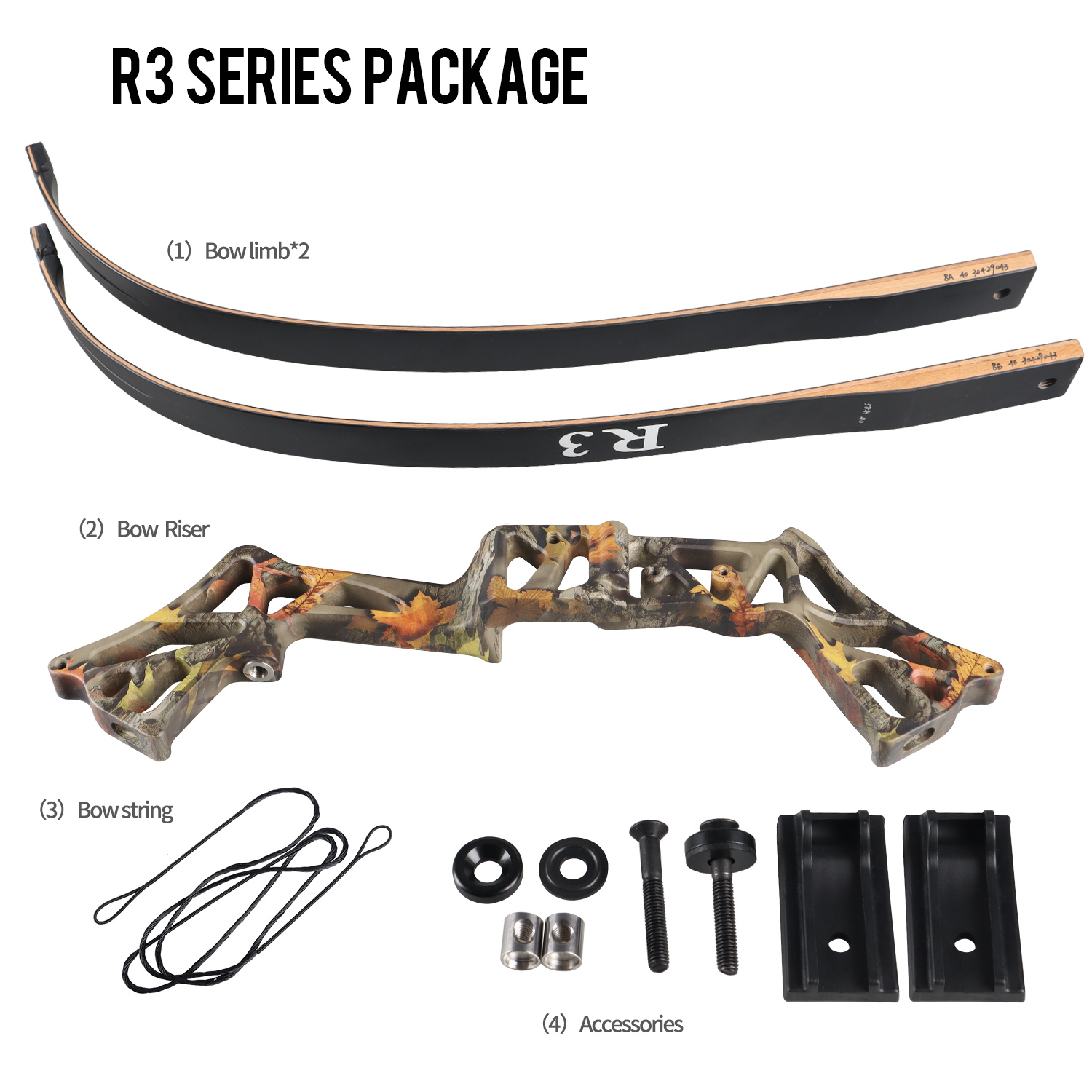 TOPOINT ARCHERY R3 Hunting Recurve Bow and Arrows for Adults,Takedown Recurve Bow Package,Ready to Shoot Archery Kit,40lbs,45lbs,50lbs / Black,Ghost,C