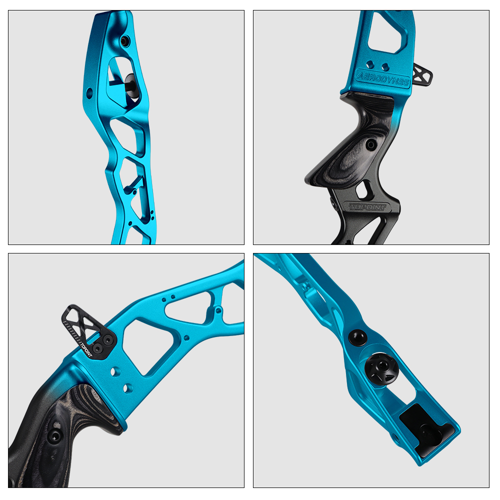 TOPOINT ARCHERY AERODYN 25" ILF Device Recurve Bow Riser Aluminum Alloy CNC 6061 RH / LH for Outdoor Archery Shooting