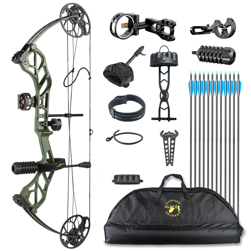 TOPOINT ARCHERY Starting 31 Hunting Compound Bow Package for Beginner&Intermediate Archers Archery Equipment All Accessories Kit DW:19-70LB, DL:19-30"