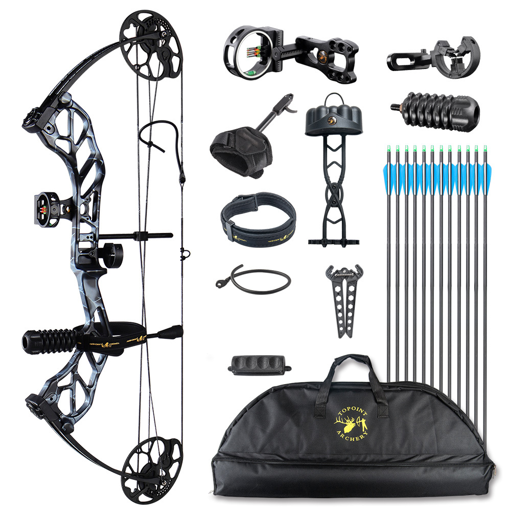 TOPOINT ARCHERY Starting 31 Hunting Compound Bow Package for Beginner&Intermediate Archers Archery Equipment All Accessories Kit DW:19-70LB, DL:19-30"