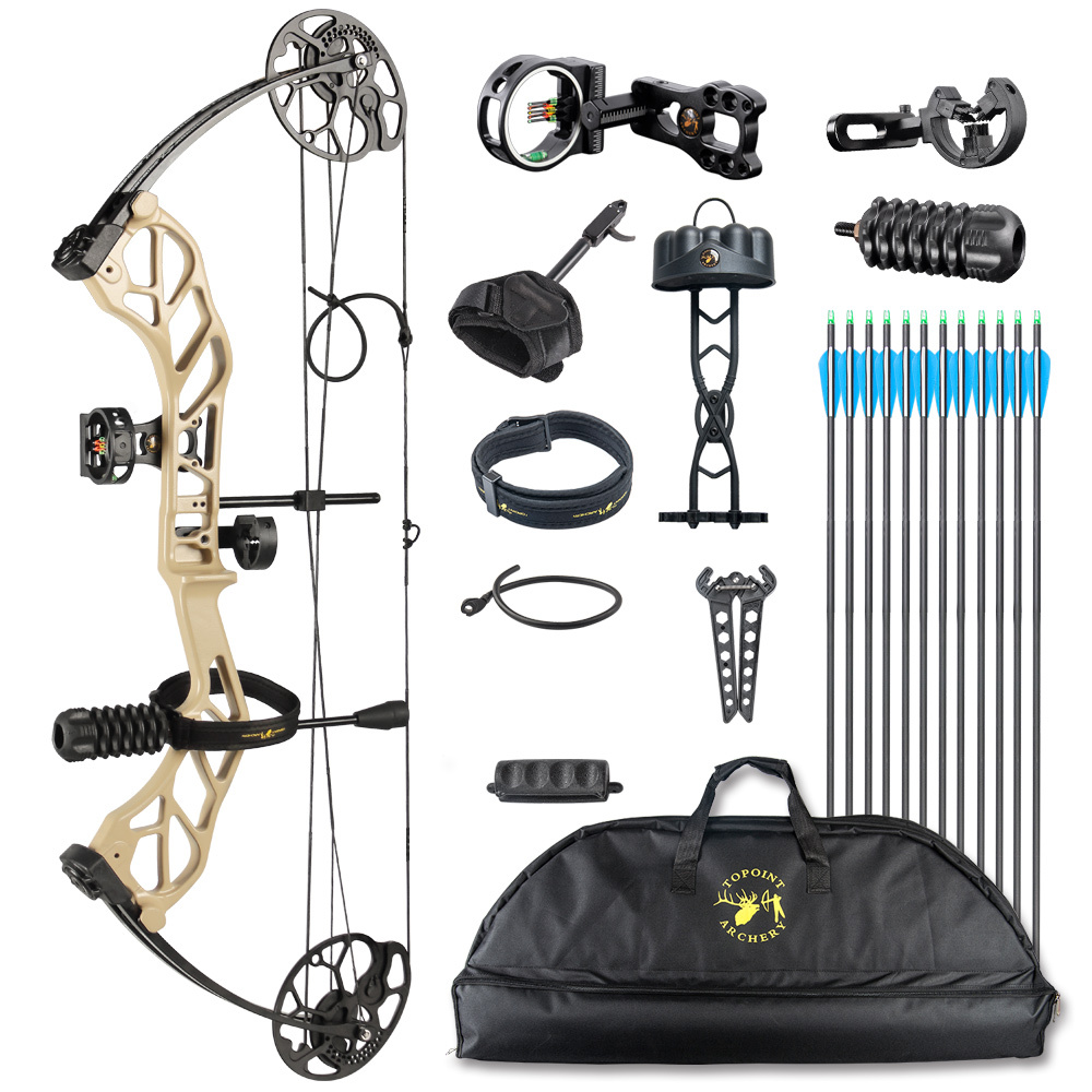TOPOINT ARCHERY Starting 31 Hunting Compound Bow Package for Beginner&Intermediate Archers Archery Equipment All Accessories Kit DW:19-70LB, DL:19-30"