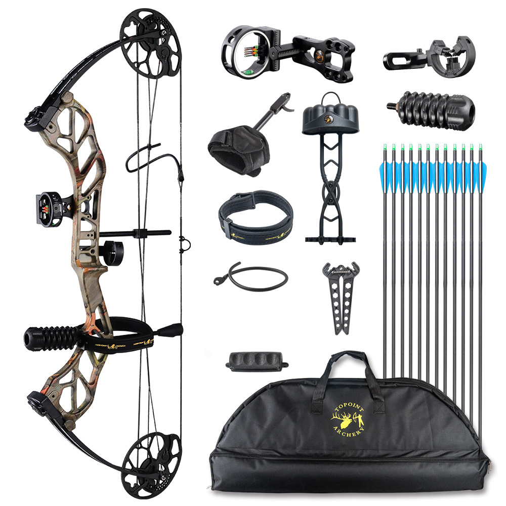 TOPOINT ARCHERY Starting 31 Hunting Compound Bow Package for Beginner&Intermediate Archers Archery Equipment All Accessories Kit DW:19-70LB, DL:19-30"