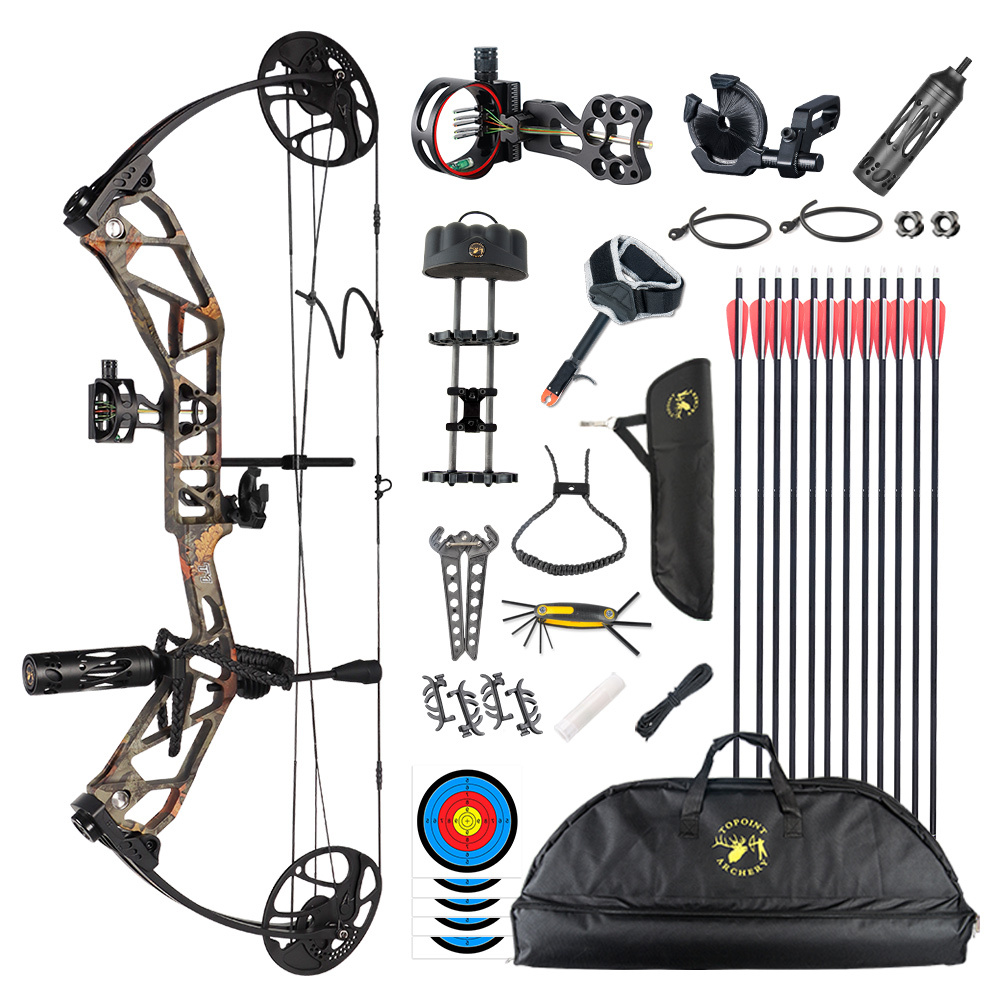 TOPOINT ARCHERY T1 Compound Bow Archery Bow For Hunting Draw Length 19-30" Draw Weight19-70Lbs Adjustable Hunting Bow