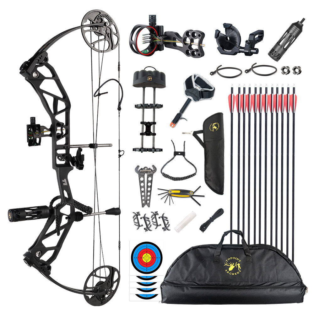 TOPOINT ARCHERY T1 Compound Bow Archery Bow For Hunting Draw Length 19-30" Draw Weight19-70Lbs Adjustable Hunting Bow