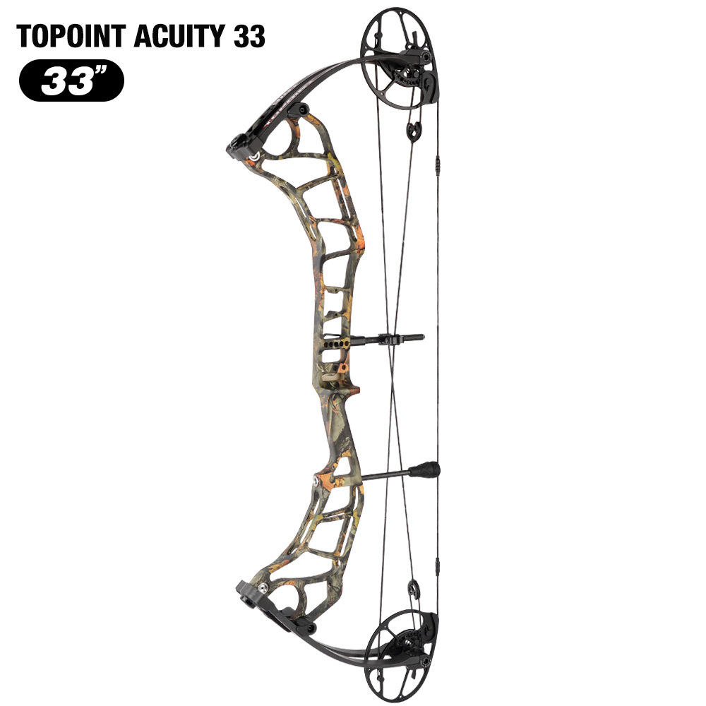 TOPOINT ARCHERY Acuity 33 Compound Bow CNC Milling Riser USA Gordon Composites Limb BCY String Archery Bow Hunting Bow CAM sets move adjustment system