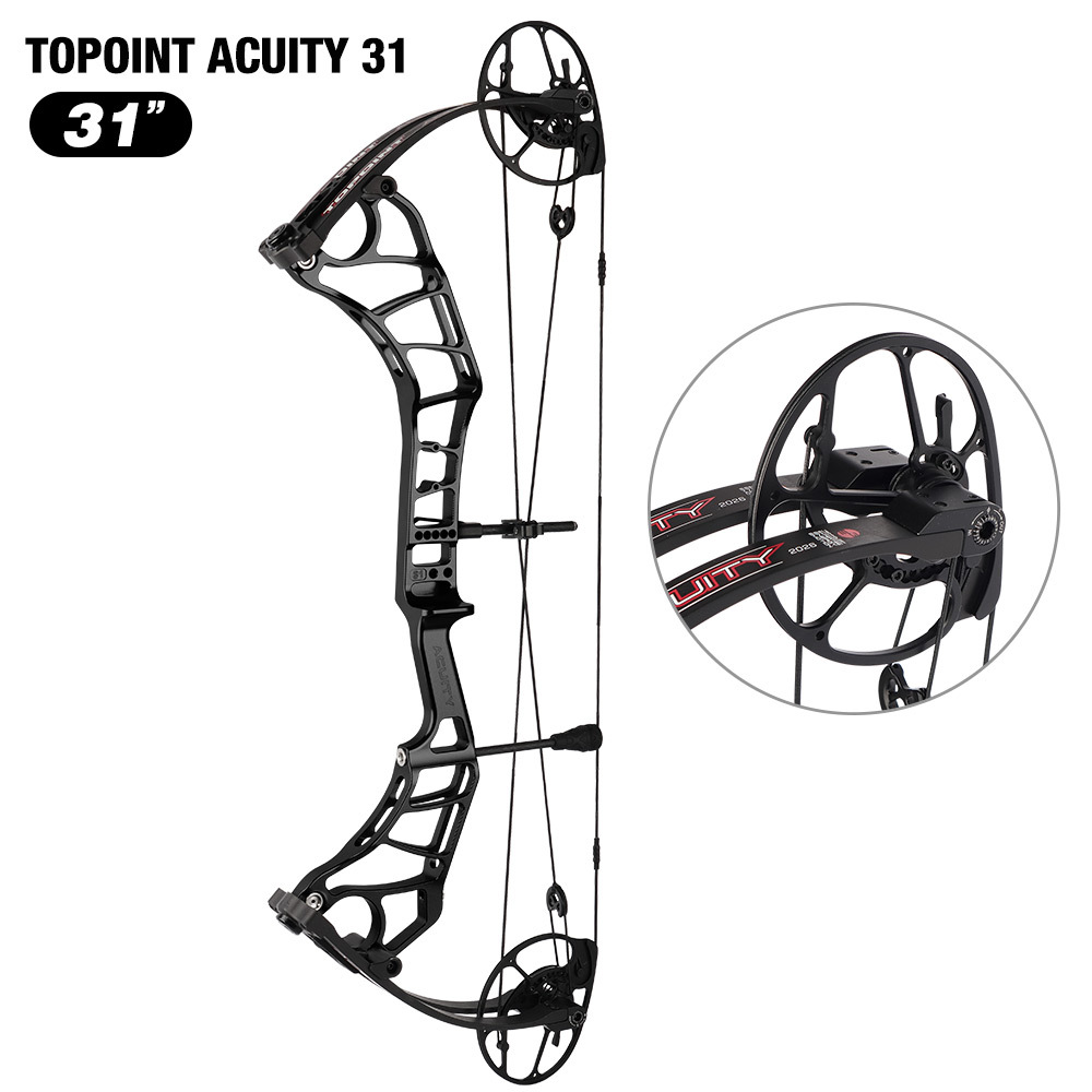 TOPOINT ARCHERY Acuity 31 Compound Bow Hunting Bow CNC Milling Riser USA Gordon Composites Limb Archery Bow CAM sets move adjustment  system