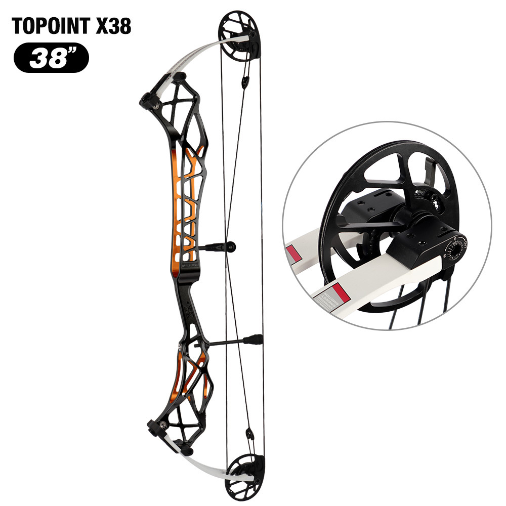Topoint X 38 Target Compound Bow, with cam move system  Axle-Axle 38'',Draw Weright 40-50LB/50-60LB,Draw Length 25-28" / 27-31"