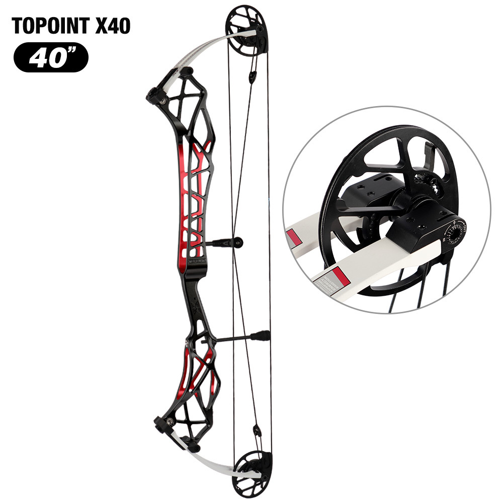 Topoint  X 40 Target Compound Bow, CAM sets move adjustment system Axle-Axle 40'',Draw Weright 40-50LB/50-60LB,Draw Length 25-28" / 27-31"