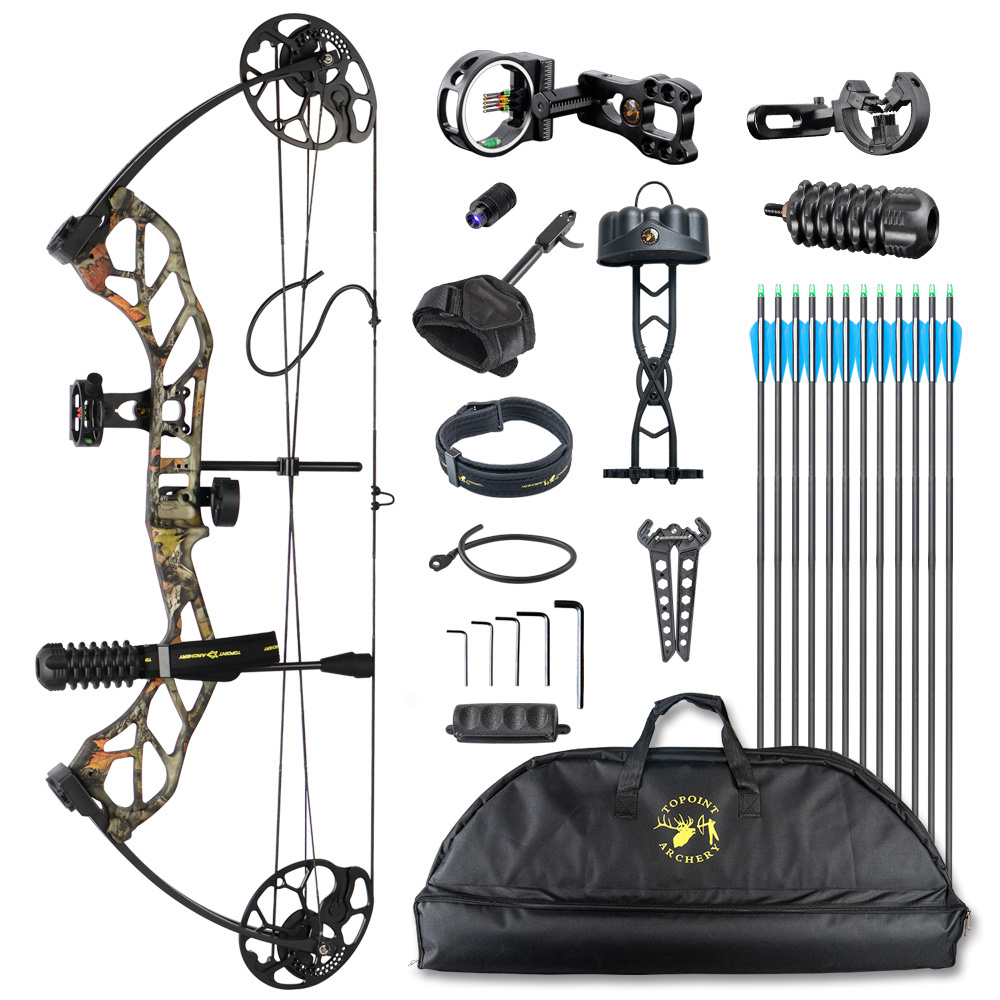 TOPOINT ARCHERY Starting 31 Hunting Compound Bow Package for Beginner&Intermediate Archers Archery Equipment All Accessories Kit DW:19-70LB, DL:19-30"