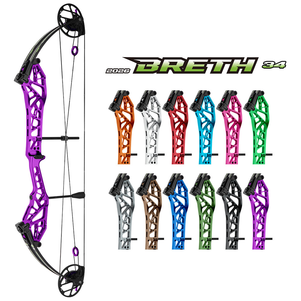 2026 TOPOINT ARCHERY Breth 34  Target Compound Bow, Axle-Axle 34'',DW30-40/40-50LB/50-60LB,DL26-30''/24-27"/20.5-23.5"