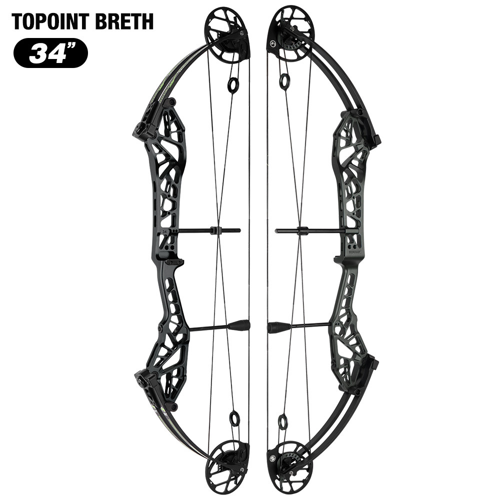 2026 TOPOINT ARCHERY Breth 34  Target Compound Bow, Axle-Axle 34'',DW30-40/40-50LB/50-60LB,DL26-30''/24-27"/20.5-23.5"