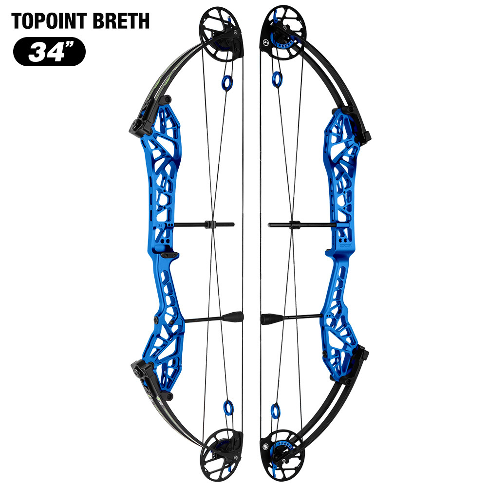 2026 TOPOINT ARCHERY Breth 34  Target Compound Bow, Axle-Axle 34'',DW30-40/40-50LB/50-60LB,DL26-30''/24-27"/20.5-23.5"