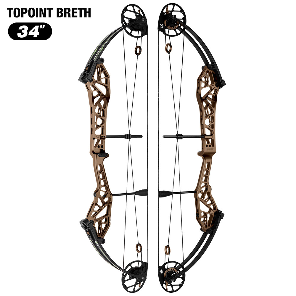 2026 TOPOINT ARCHERY Breth 34  Target Compound Bow, Axle-Axle 34'',DW30-40/40-50LB/50-60LB,DL26-30''/24-27"/20.5-23.5"