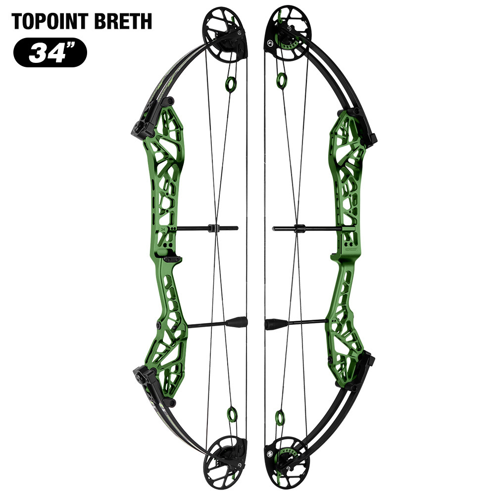 2026 TOPOINT ARCHERY Breth 34  Target Compound Bow, Axle-Axle 34'',DW30-40/40-50LB/50-60LB,DL26-30''/24-27"/20.5-23.5"