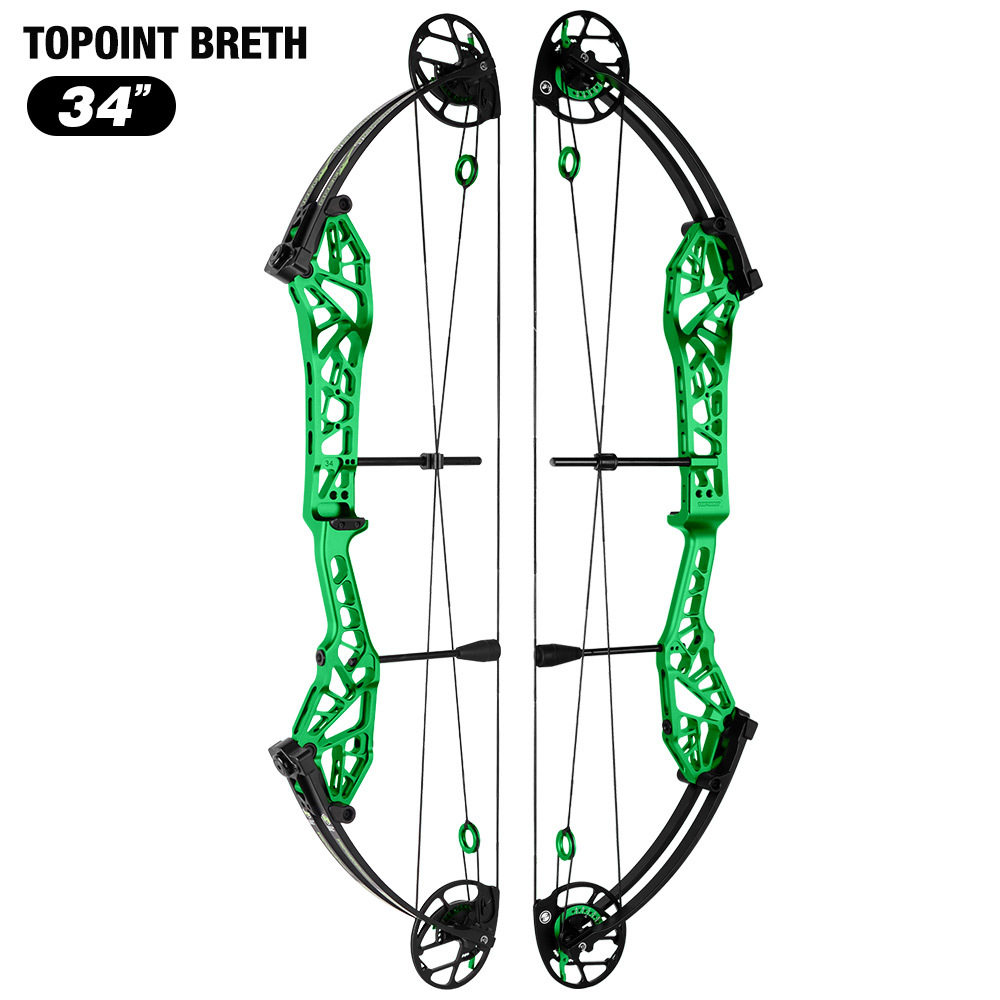 2026 TOPOINT ARCHERY Breth 34  Target Compound Bow, Axle-Axle 34'',DW30-40/40-50LB/50-60LB,DL26-30''/24-27"/20.5-23.5"