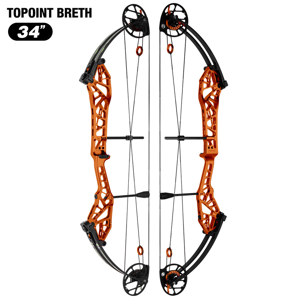 2026 TOPOINT ARCHERY Breth 34  Target Compound Bow, Axle-Axle 34'',DW30-40/40-50LB/50-60LB,DL26-30''/24-27"/20.5-23.5"